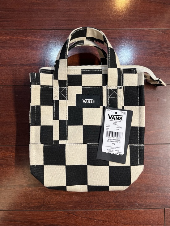 Vans Handbags - Vans Lil Pergs Tote Bag Small Crossbody Canvas Antique White Checkerboard 8x7x3